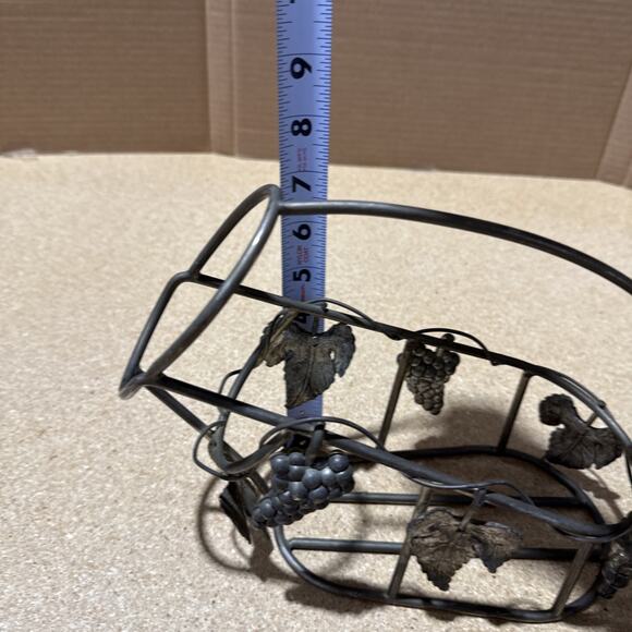 VTG Metal Wine Bottle Holder Grape Cluster Design Single Bottle Caddy - Picture 9 of 9